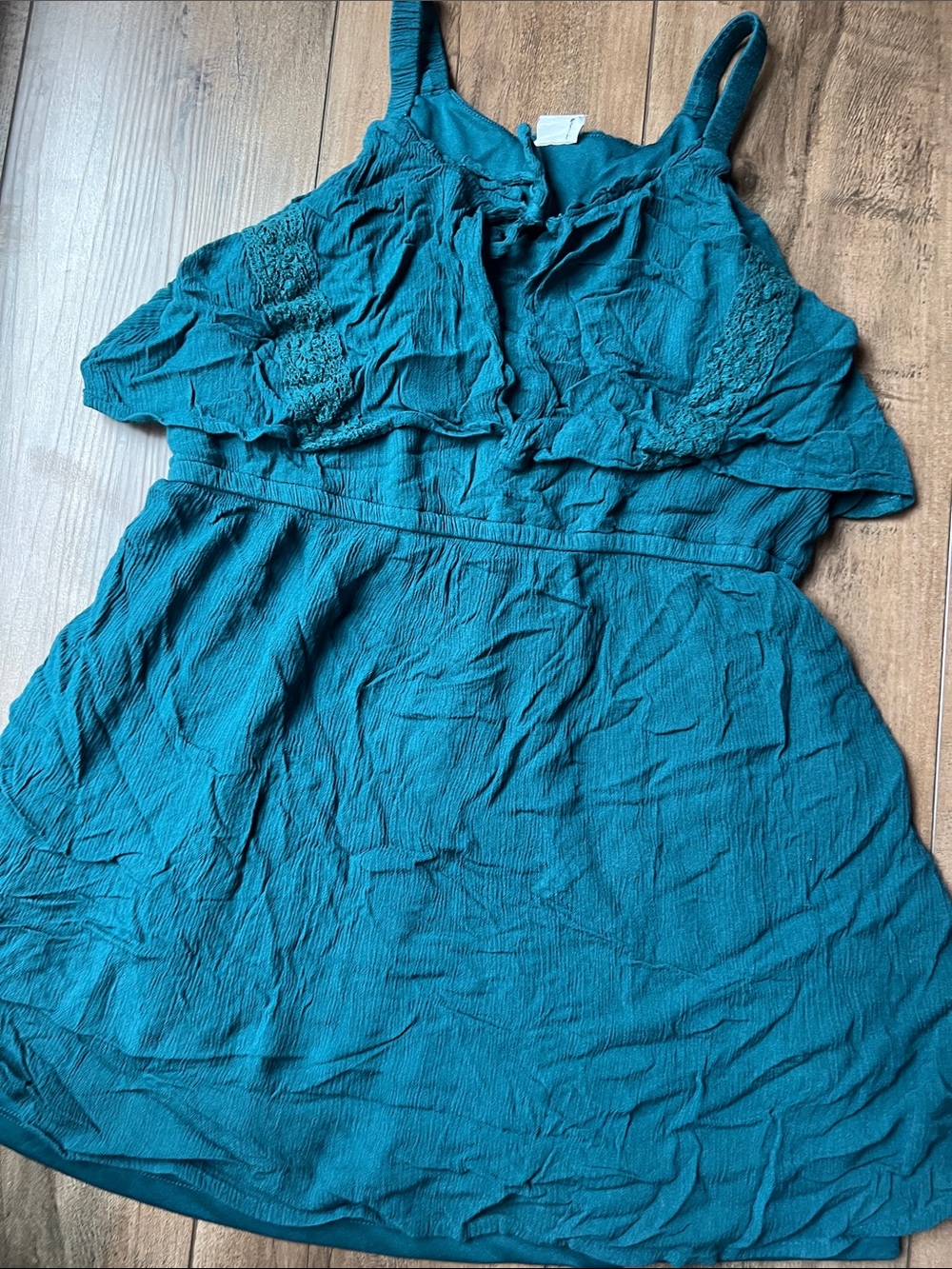 Girls Teal Sleeveless Ruffle Formal Dress